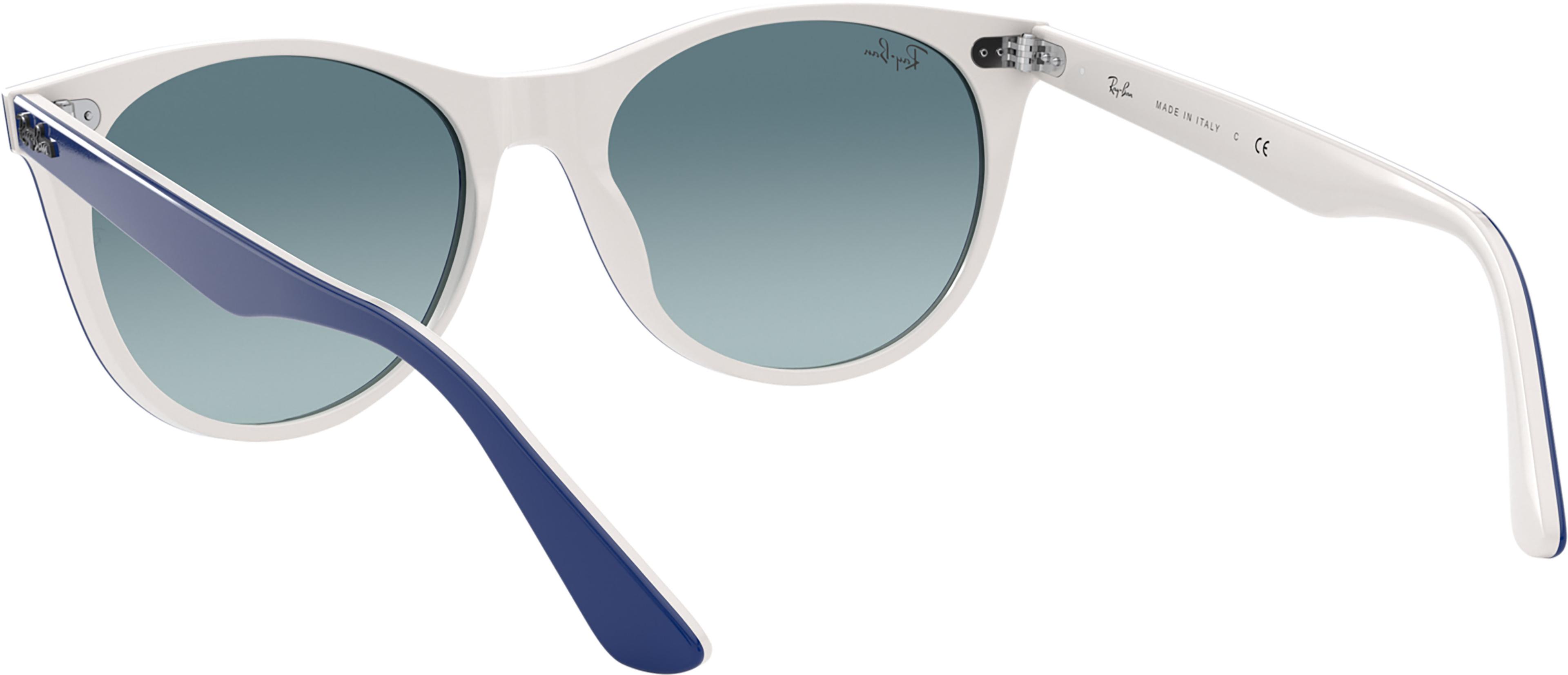 Product gallery image number 3 for product RB2185 Wayfarer II Sunglasses - Blue On White - Blue Gradient Grey Lens - Unisex