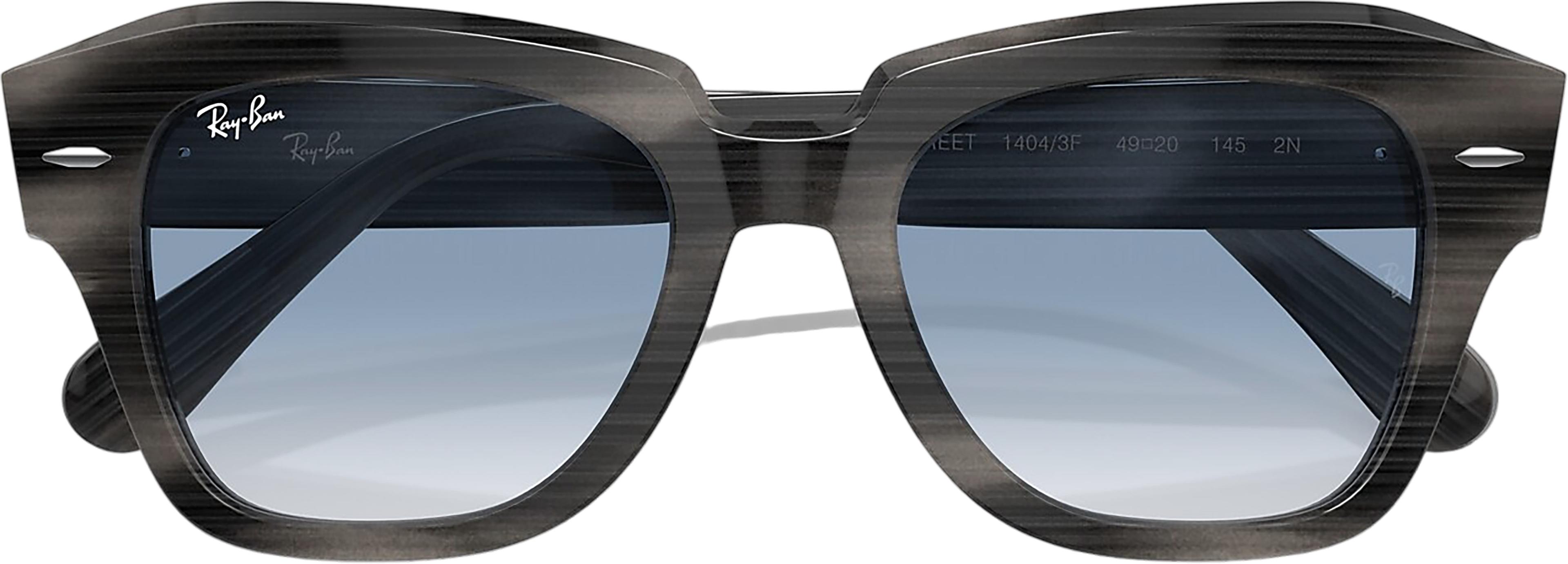 Numéro de l'image de la galerie de produits 5 pour le produit Lunettes de soleil State Street - Polished Striped Grey - Verres Clear and Blue - Unisexe