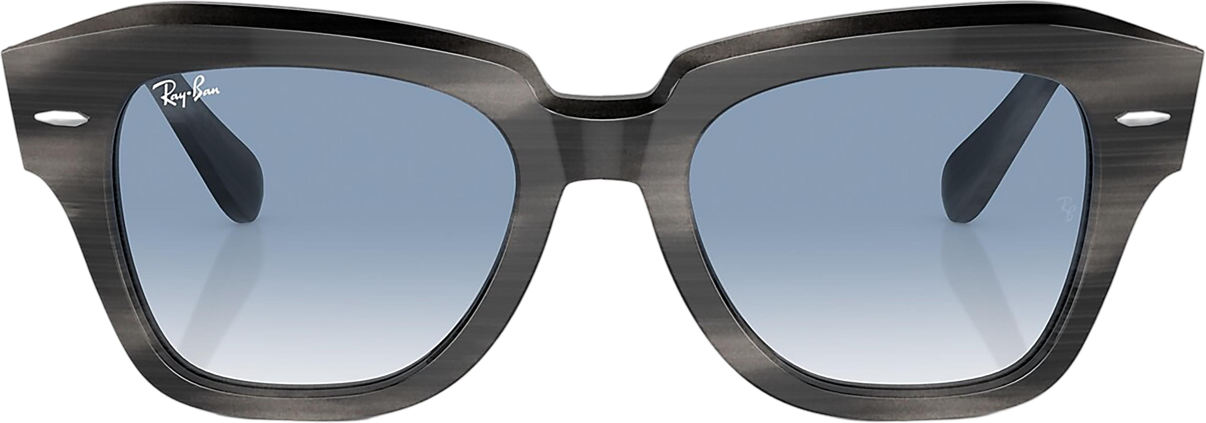 Numéro de l'image de la galerie de produits 3 pour le produit Lunettes de soleil State Street - Polished Striped Grey - Verres Clear and Blue - Unisexe