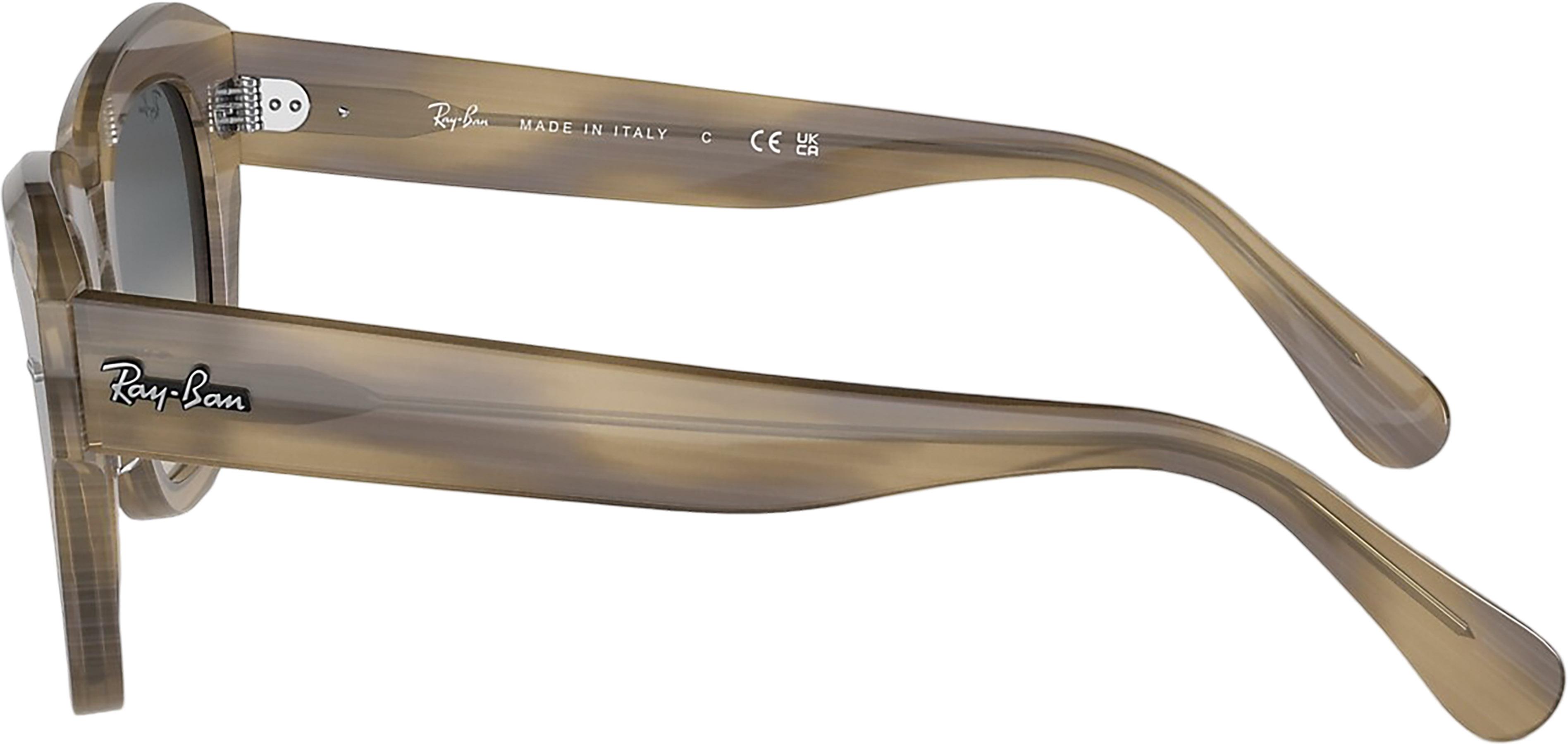 Product gallery image number 4 for product State Street Sunglasses - Polished Striped Grey - Clear and Blue Lens - Unisex