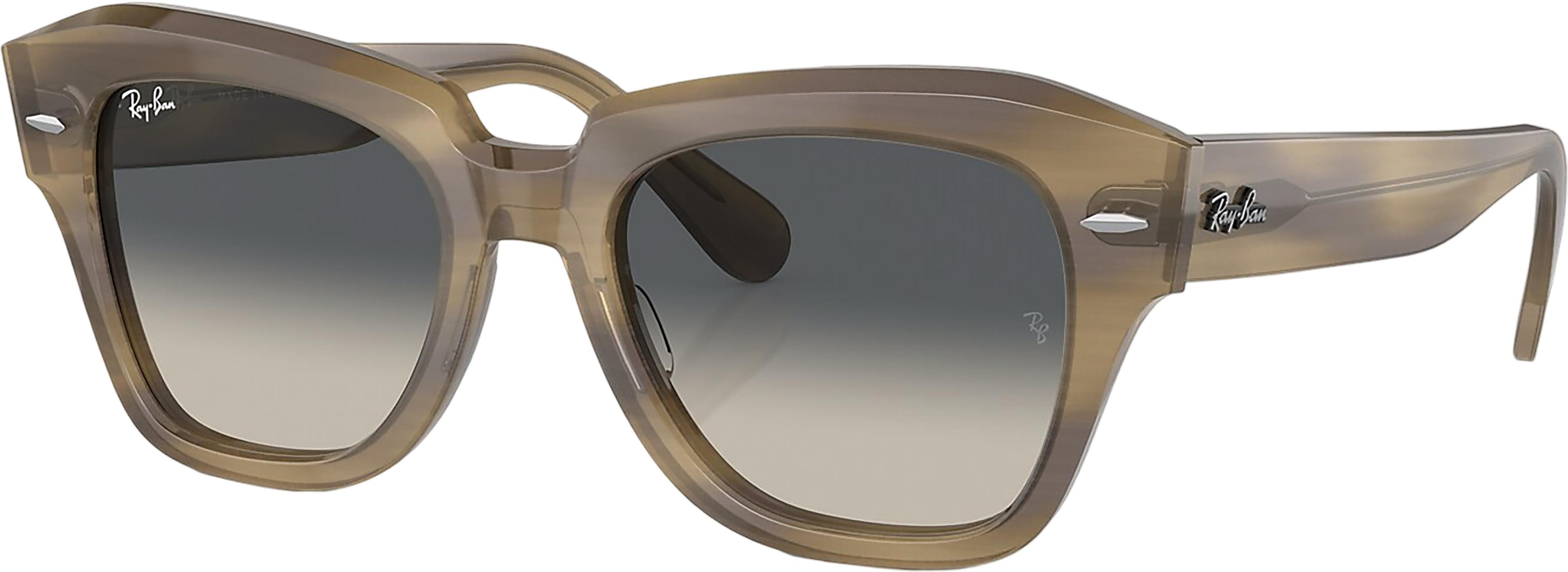 Image de produit pour Lunettes de soleil State Street - Polished Striped Grey - Verres Clear and Blue - Unisexe