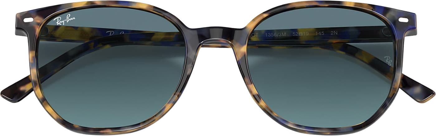 Product gallery image number 4 for product Elliot Sunglasses - Polished Yellow and Blue Havana - Blue Gradient Lens - Unisex