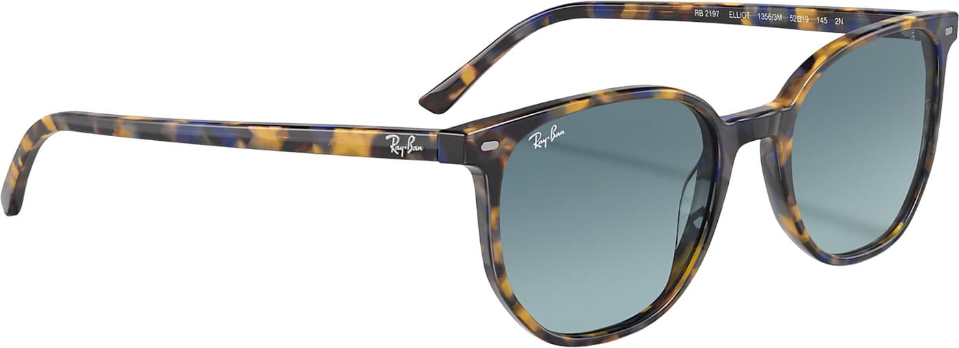 Product gallery image number 6 for product Elliot Sunglasses - Polished Yellow and Blue Havana - Blue Gradient Lens - Unisex
