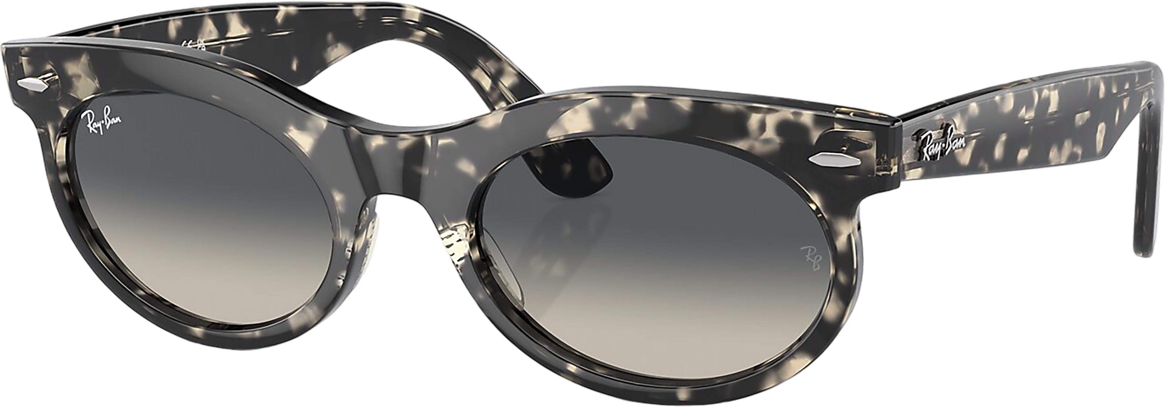 Product image for Wayfarer Oval Sunglasses - Polished Grey Havana - Grey Lens - Unisex