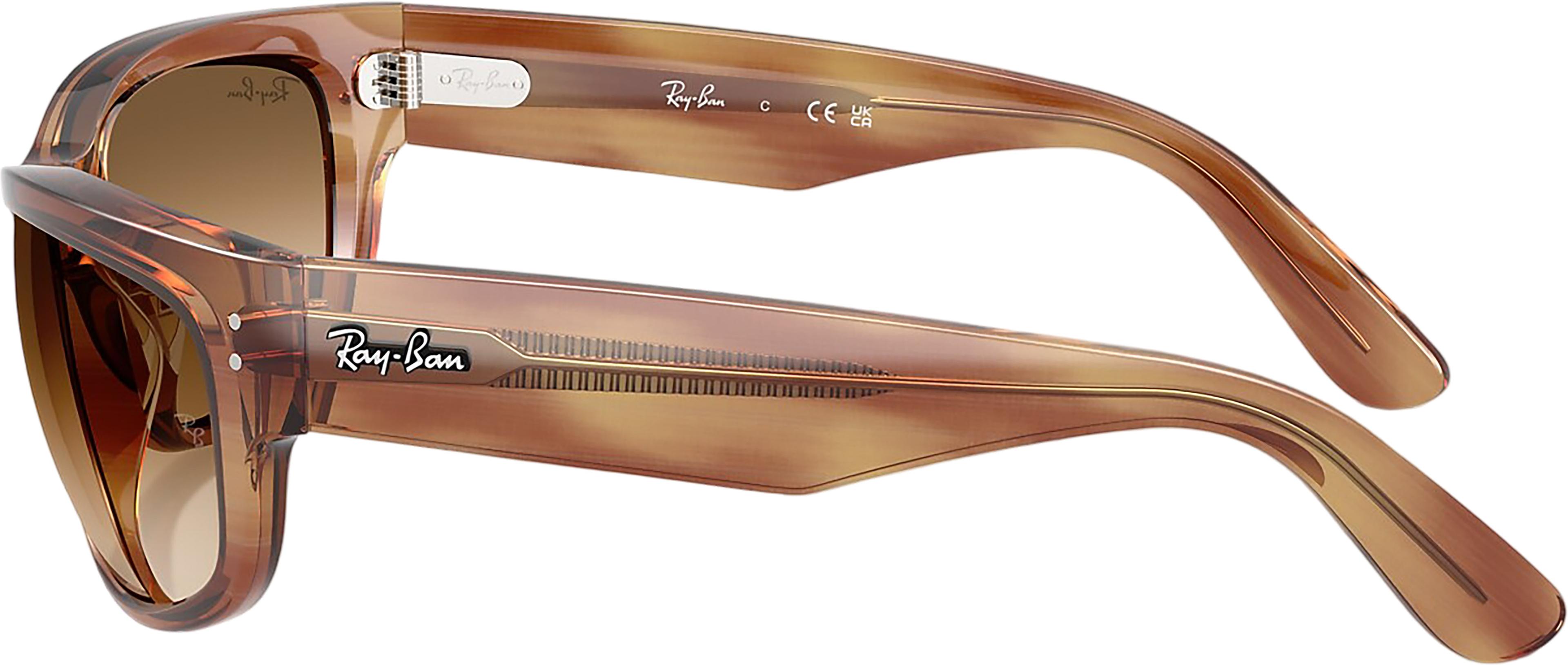 Product gallery image number 4 for product Mega Balorama Sunglasses - Polished Striped Brown - Clear Gradient Brown Lens - Unisex