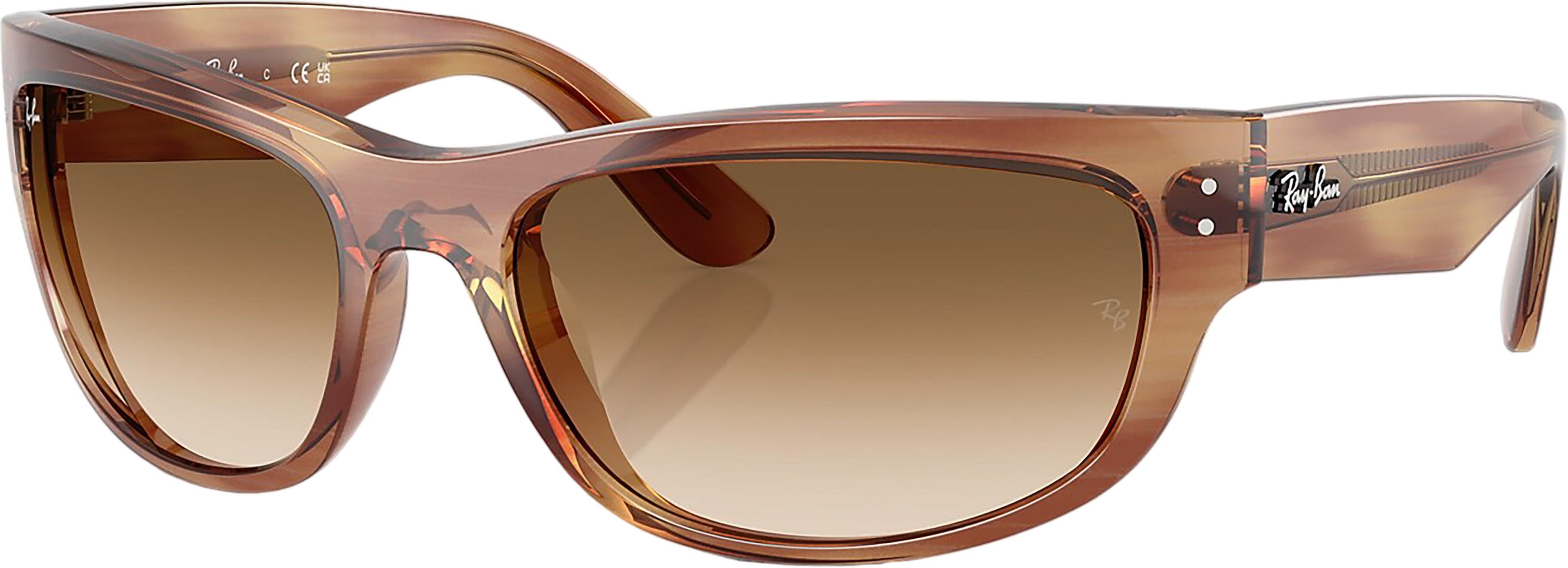 Product image for Mega Balorama Sunglasses - Polished Striped Brown - Clear Gradient Brown Lens - Unisex