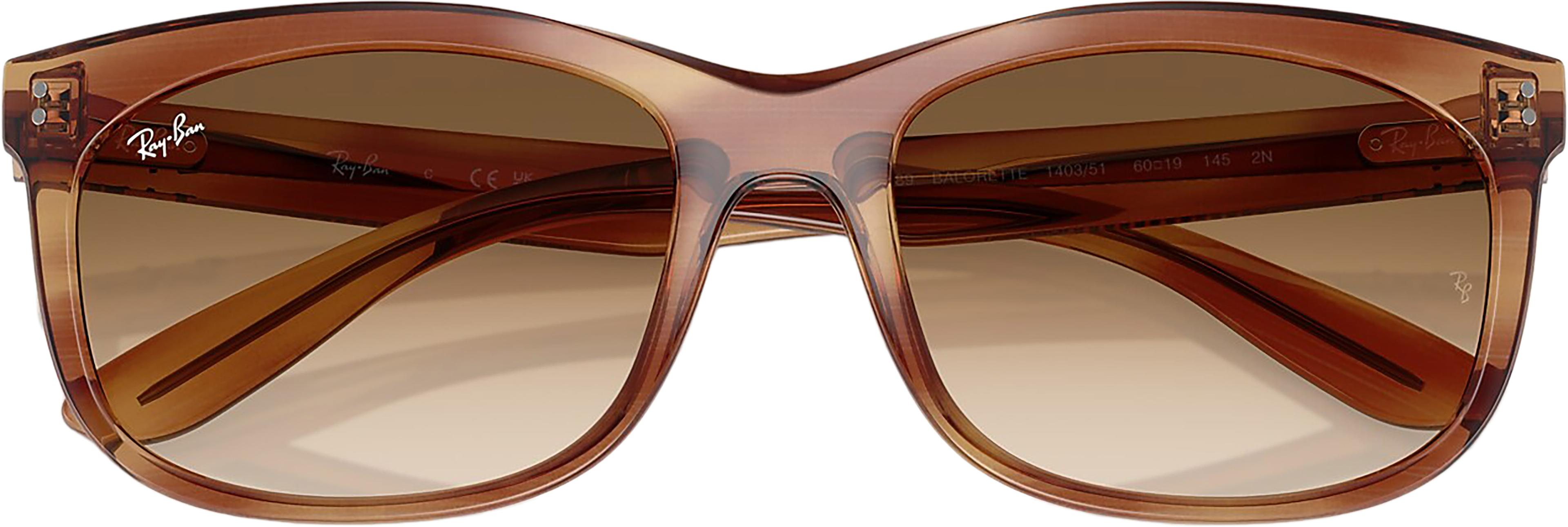 Product gallery image number 4 for product Balorette Sunglasses - Polished Striped Brown - Clear Gradient Brown Lens - Unisex