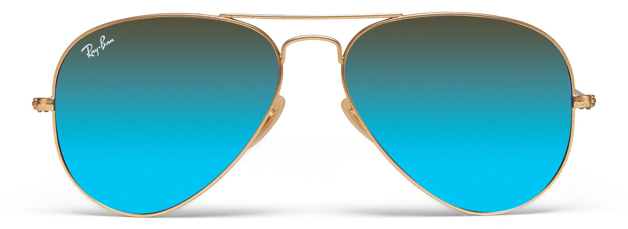 Product gallery image number 1 for product Aviator Flash - Gold Frame - Blue Flash Lens