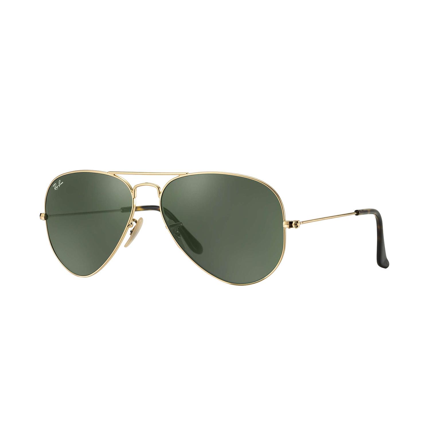 Product gallery image number 1 for product Aviator - Gold Frame - Dark Green Lens