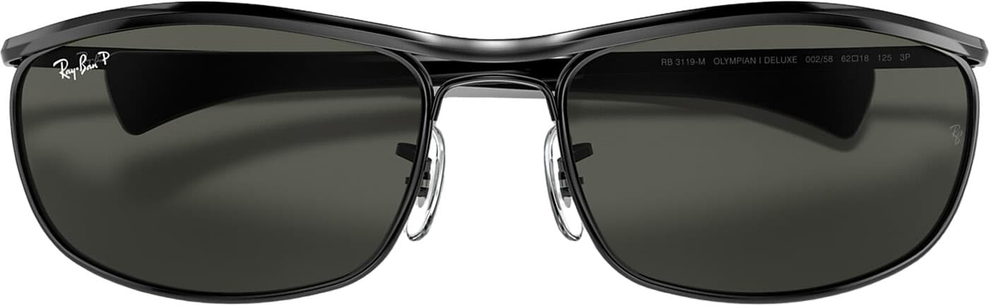 Product gallery image number 4 for product Olympian I Deluxe Sunglasses - Polished Black - G-15 Green Polarized Lens - Unisex