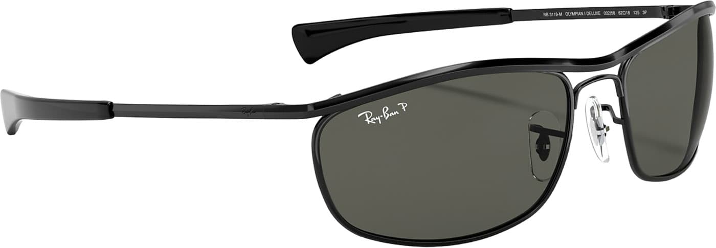 Product gallery image number 6 for product Olympian I Deluxe Sunglasses - Polished Black - G-15 Green Polarized Lens - Unisex