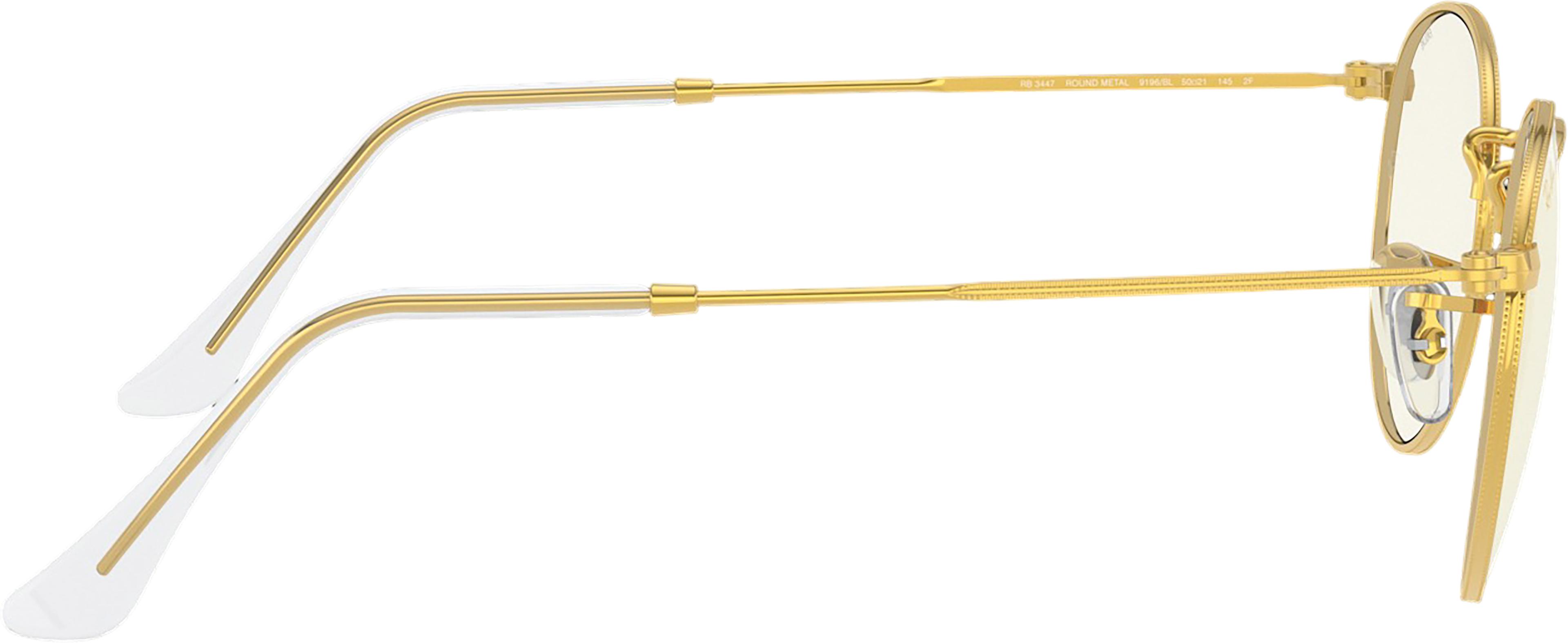 Product gallery image number 3 for product Round Sunglasses - Polished Gold - Clear Lens - Men's