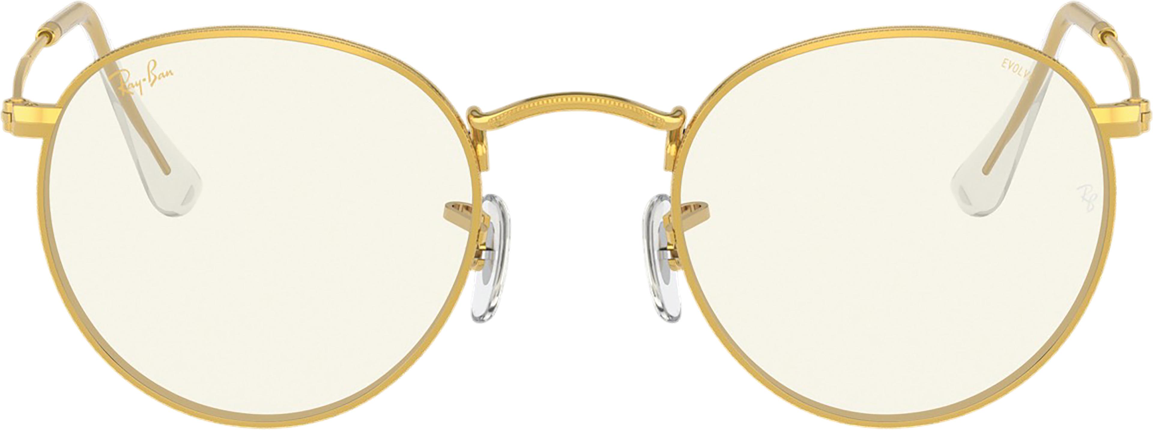 Product gallery image number 2 for product Round Sunglasses - Polished Gold - Clear Lens - Men's