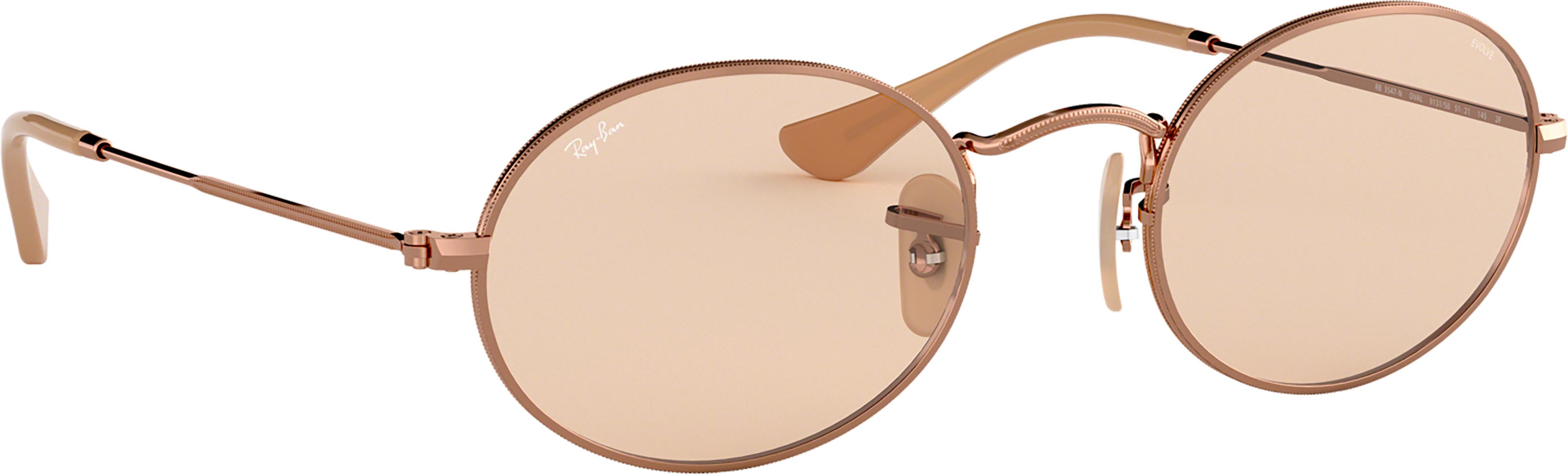 Product gallery image number 5 for product Oval Sunglasses - Polished Copper - Evolve Light Brown Lens - Unisex