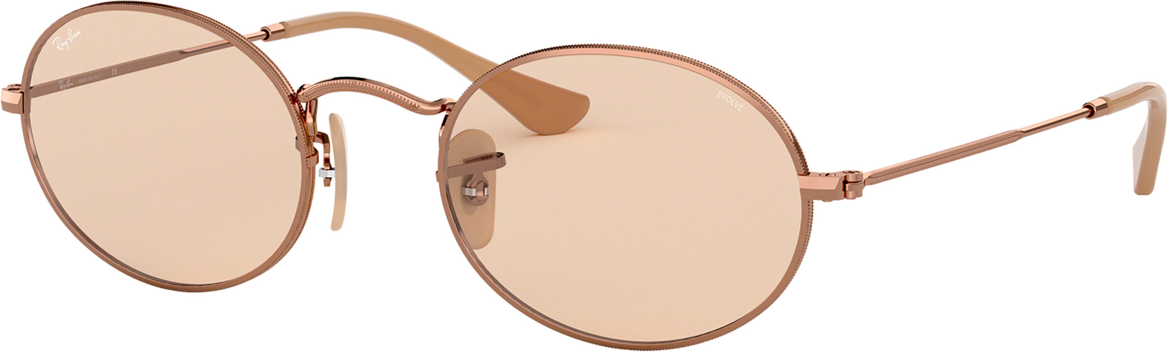 Product image for Oval Sunglasses - Polished Copper - Evolve Light Brown Lens - Unisex