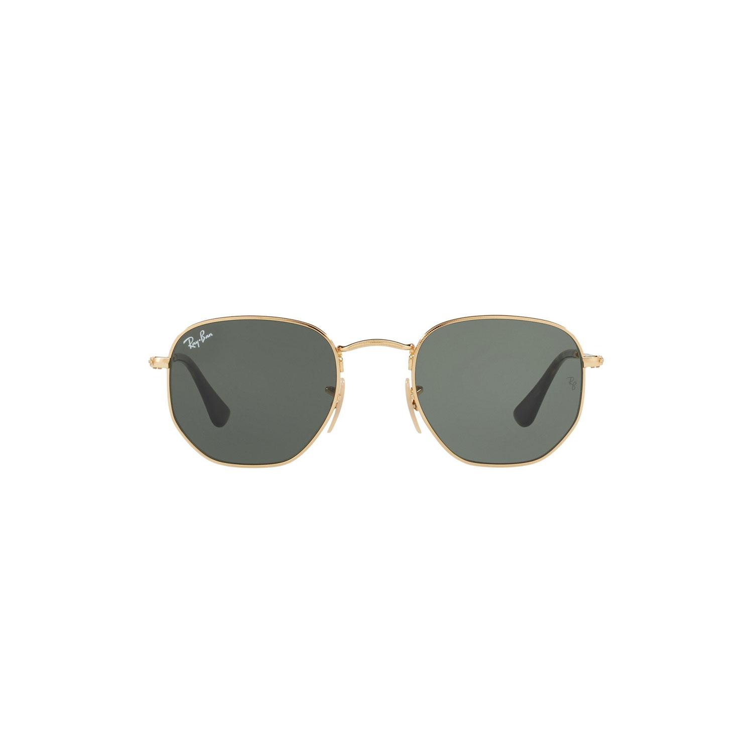 Product gallery image number 2 for product Hexagonal Flat Sunglasses - Gold Frame - Green Classic G-15 Lens