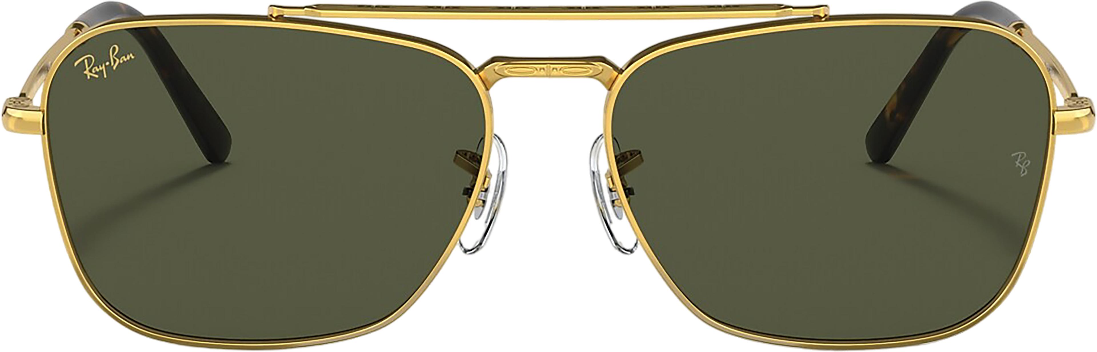 Product gallery image number 3 for product New Caravan Sunglasses - Polished Gold - Green Lens - Unisex