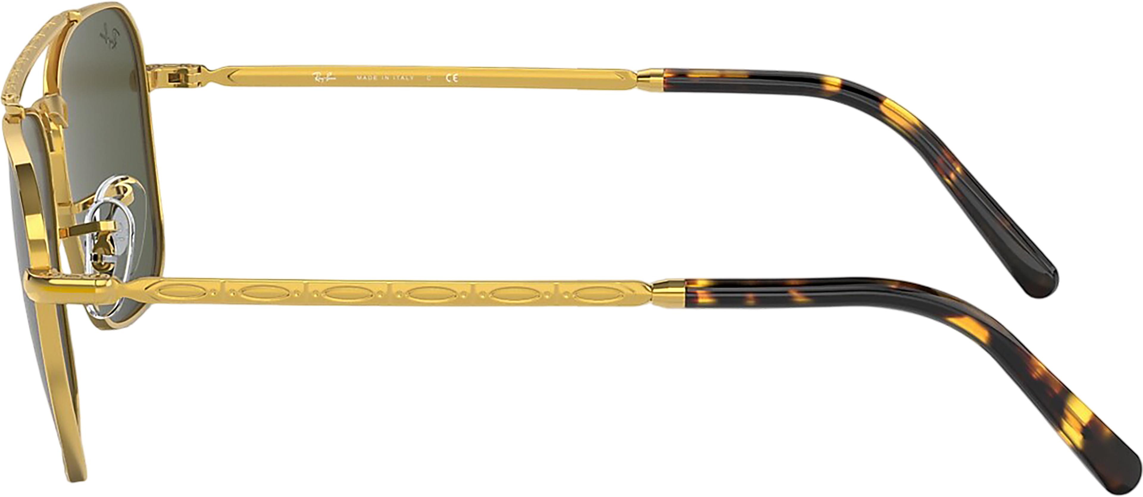 Product gallery image number 4 for product New Caravan Sunglasses - Polished Gold - Green Lens - Unisex