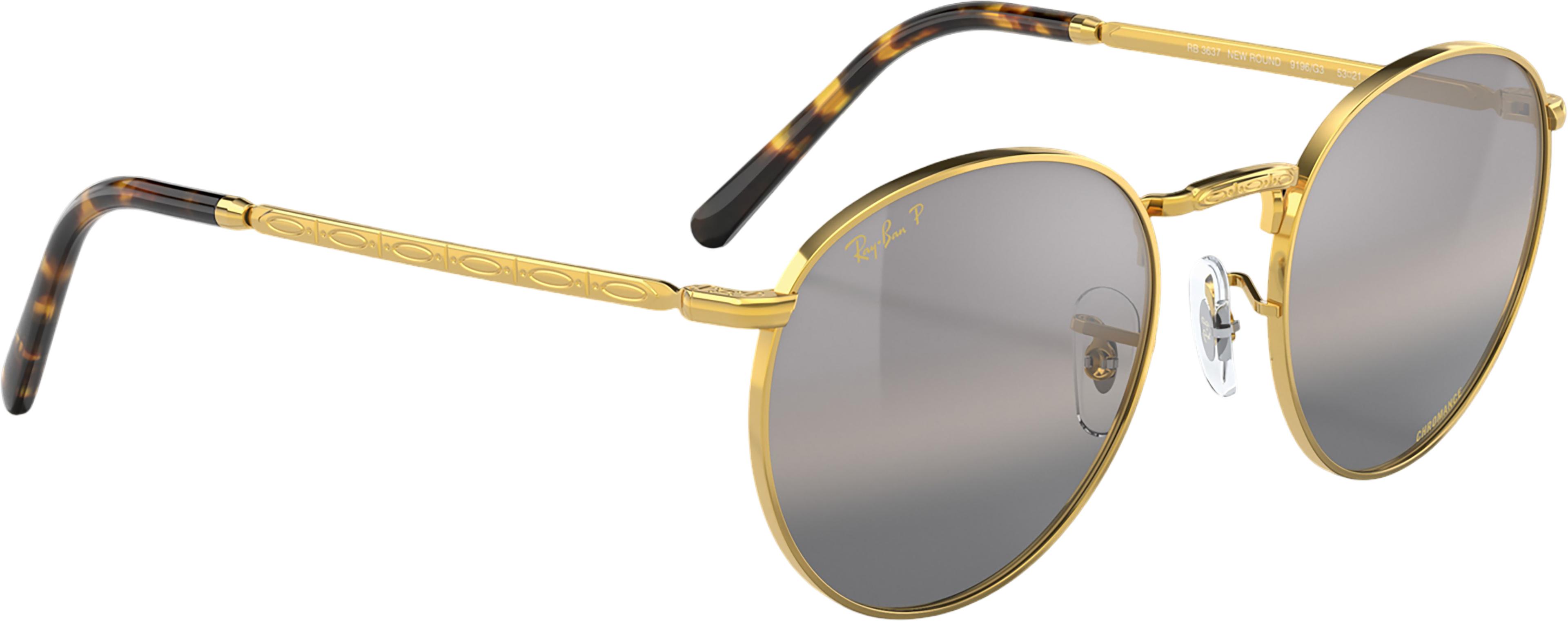 Numéro de l'image de la galerie de produits 5 pour le produit Lunettes de soleil New Round - Polished Gold - Verres Silver/Grey Polarized+ - Unisexe