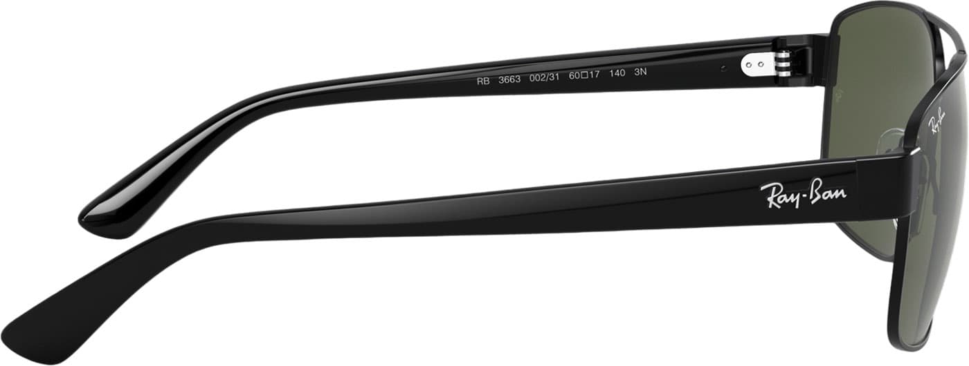 Product gallery image number 4 for product RB3663 Sunglasses - Polished Black - G-15 Green Lens - Unisex