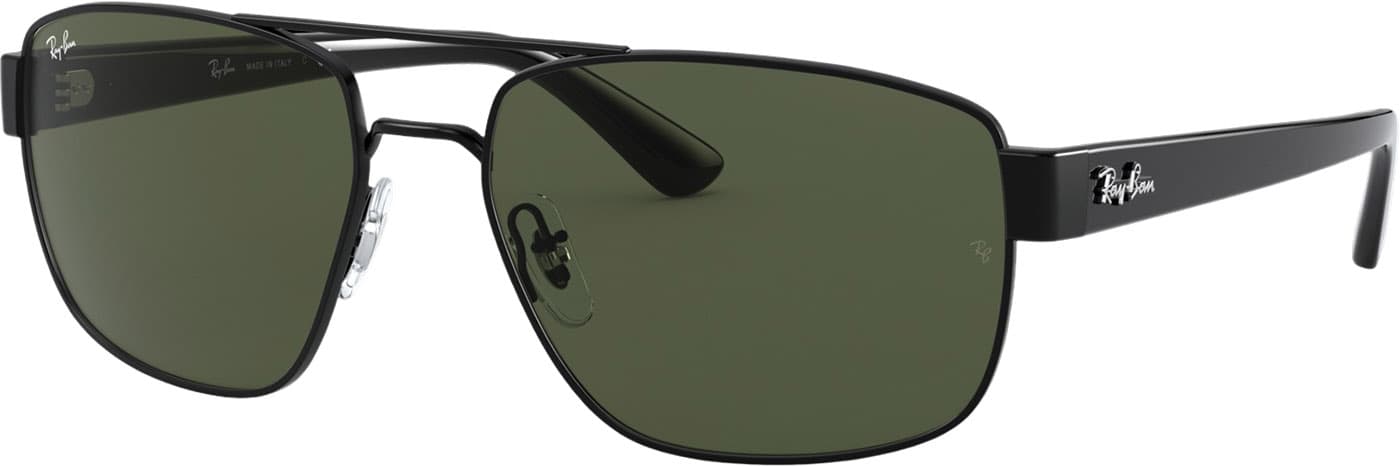 Product image for RB3663 Sunglasses - Polished Black - G-15 Green Lens - Unisex