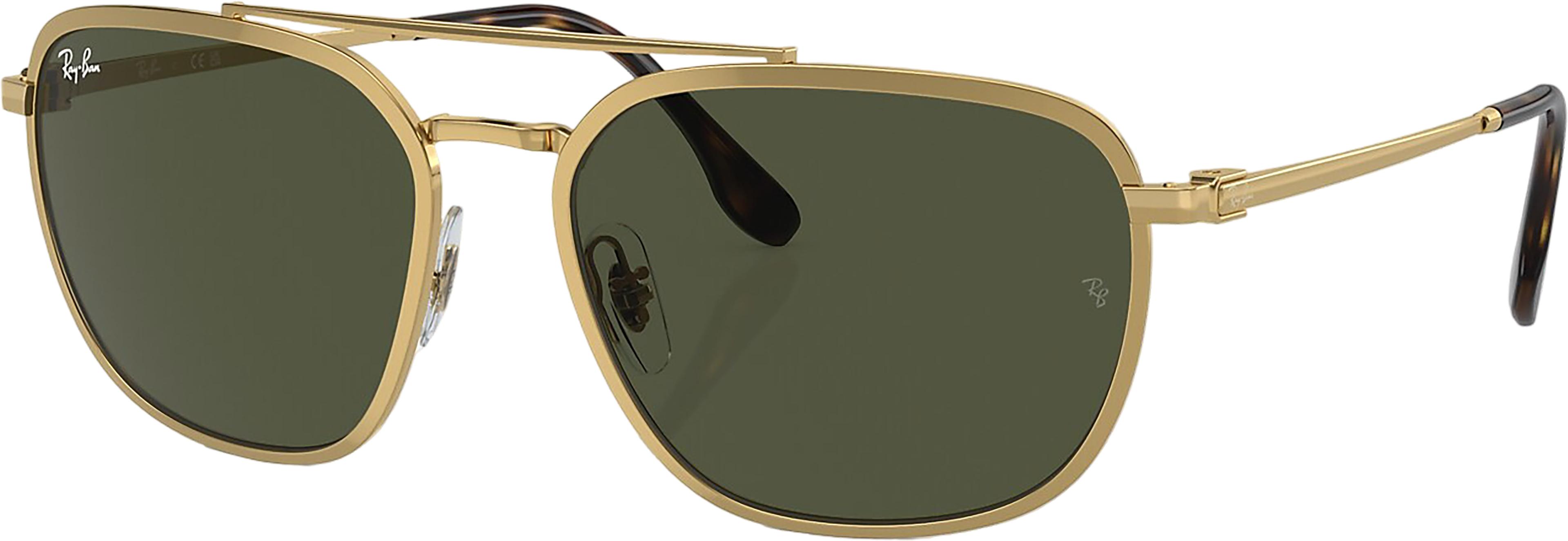Product image for RB3708 Sunglasses - Polished Arista Gold - Green Lens - Men's