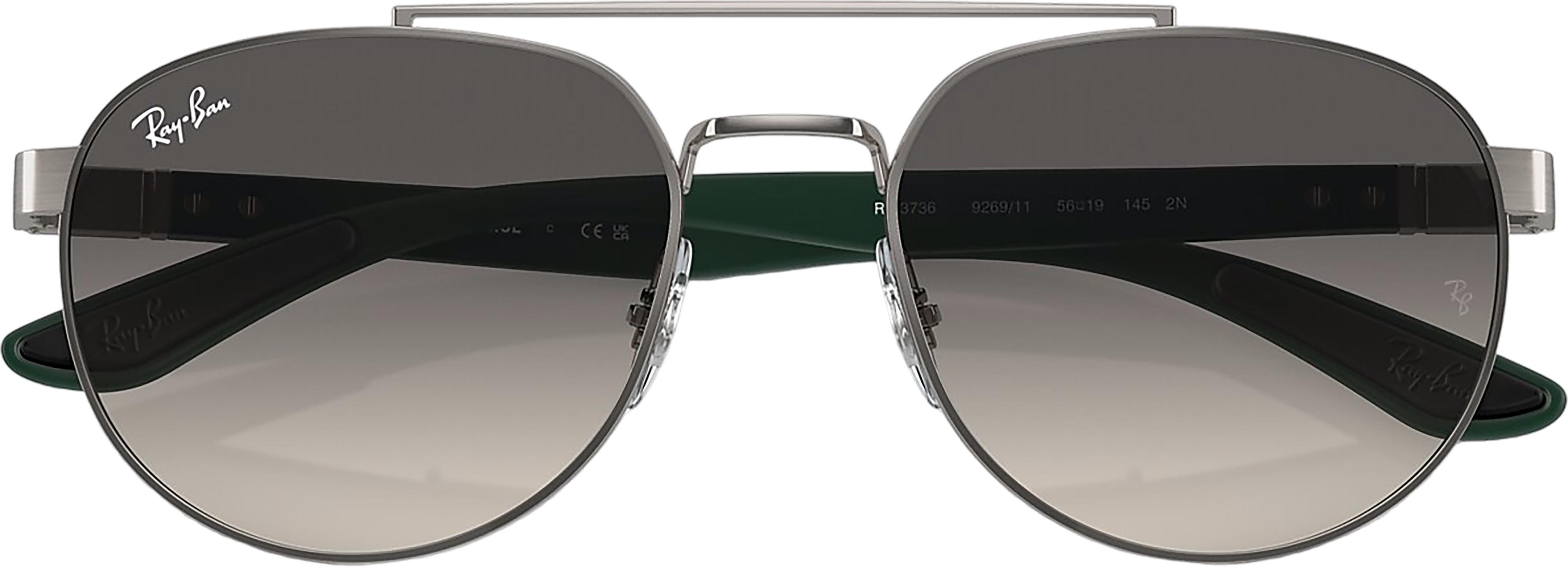 Product gallery image number 4 for product RB3736 Sunglasses - Polished Gunmetal - Grey Lens - Unisex