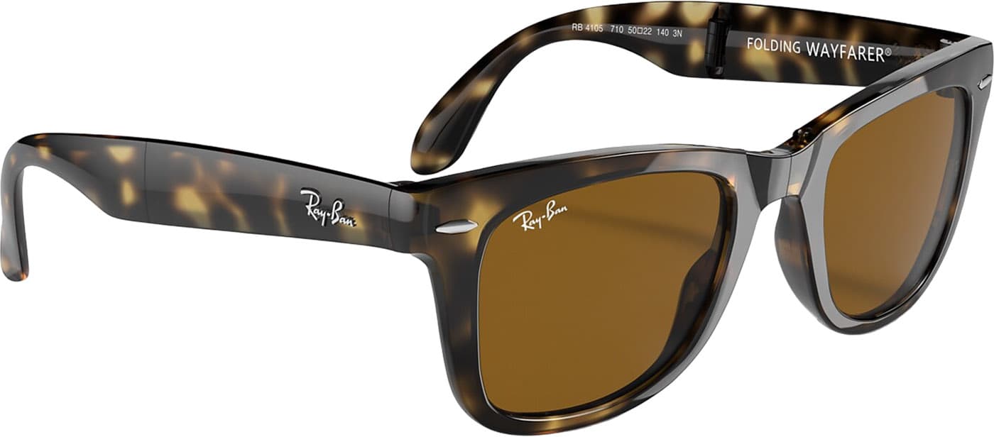 Product gallery image number 2 for product Wayfarer Folding Classic Sunglasses - Polished Light Havana - B-15 Brown Lens - Unisex