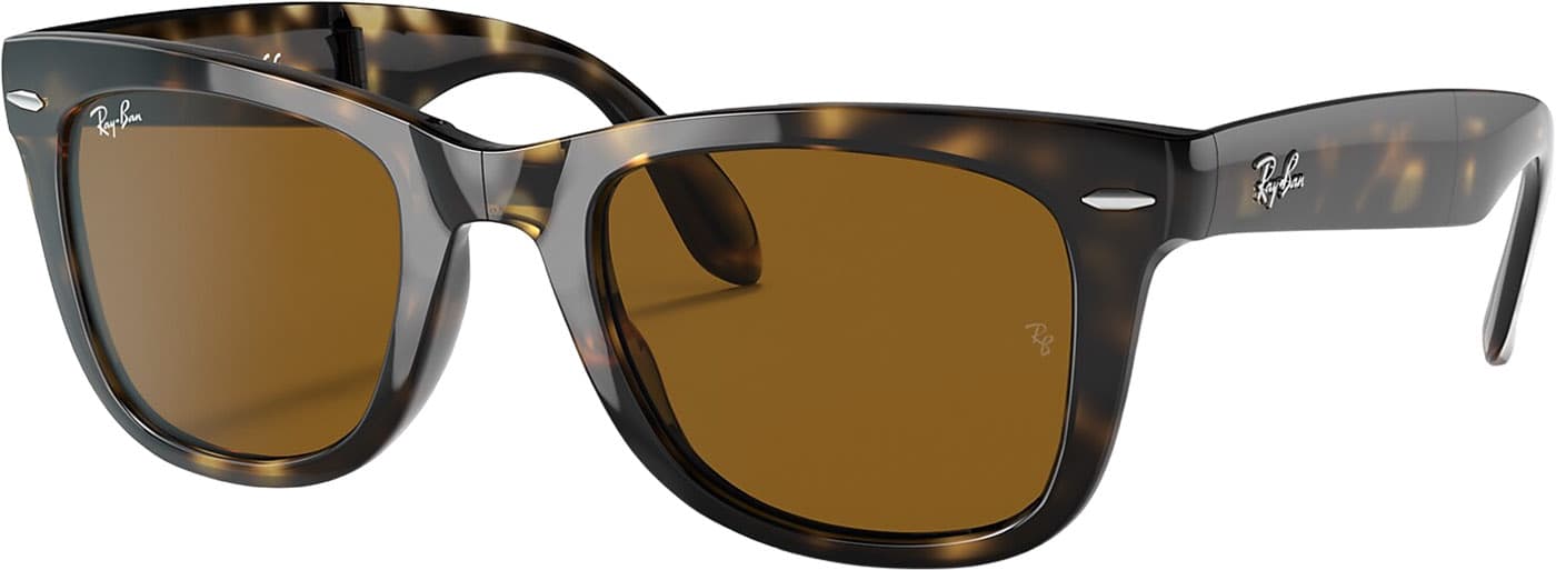 Product image for Wayfarer Folding Classic Sunglasses - Polished Light Havana - B-15 Brown Lens - Unisex