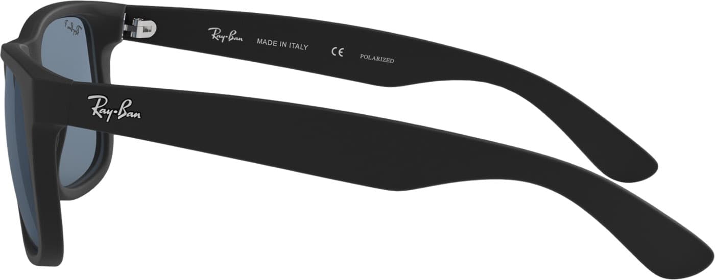 Product gallery image number 4 for product Justin Classic Sunglasses - Matte Rubber Black - Blue Polarized Lens - Unisex