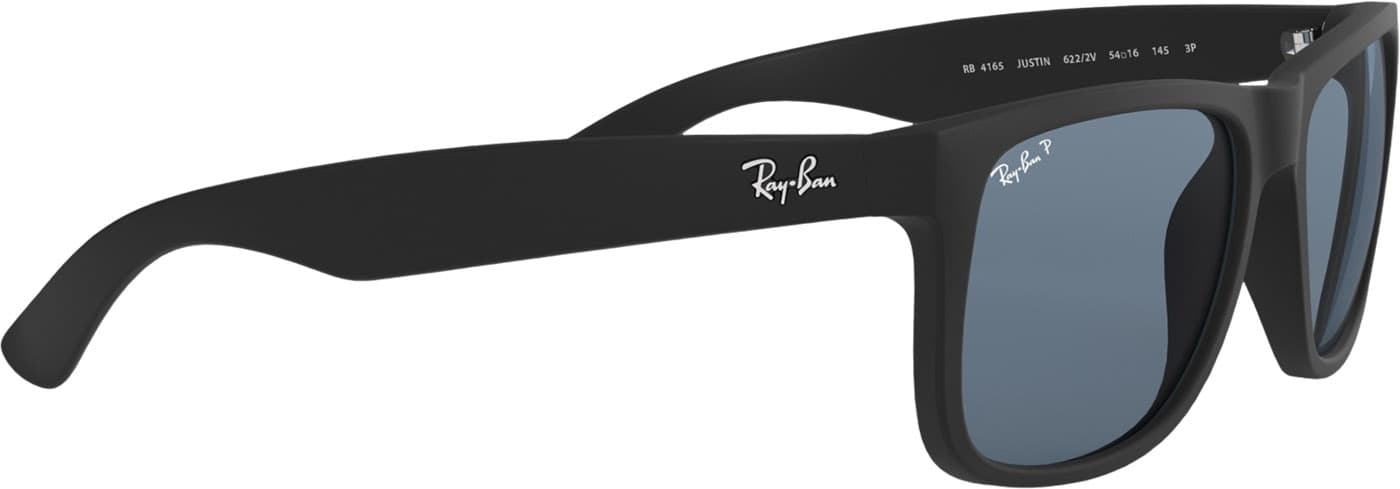 Product gallery image number 5 for product Justin Classic Sunglasses - Matte Rubber Black - Blue Polarized Lens - Unisex
