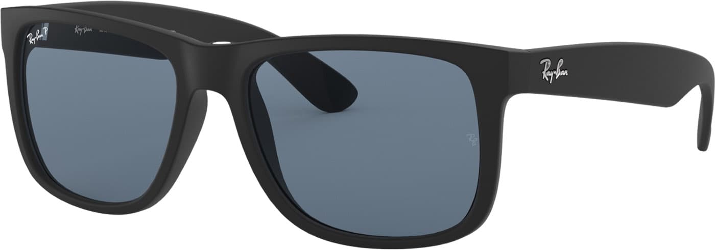 Product image for Justin Classic Sunglasses - Matte Rubber Black - Blue Polarized Lens - Unisex