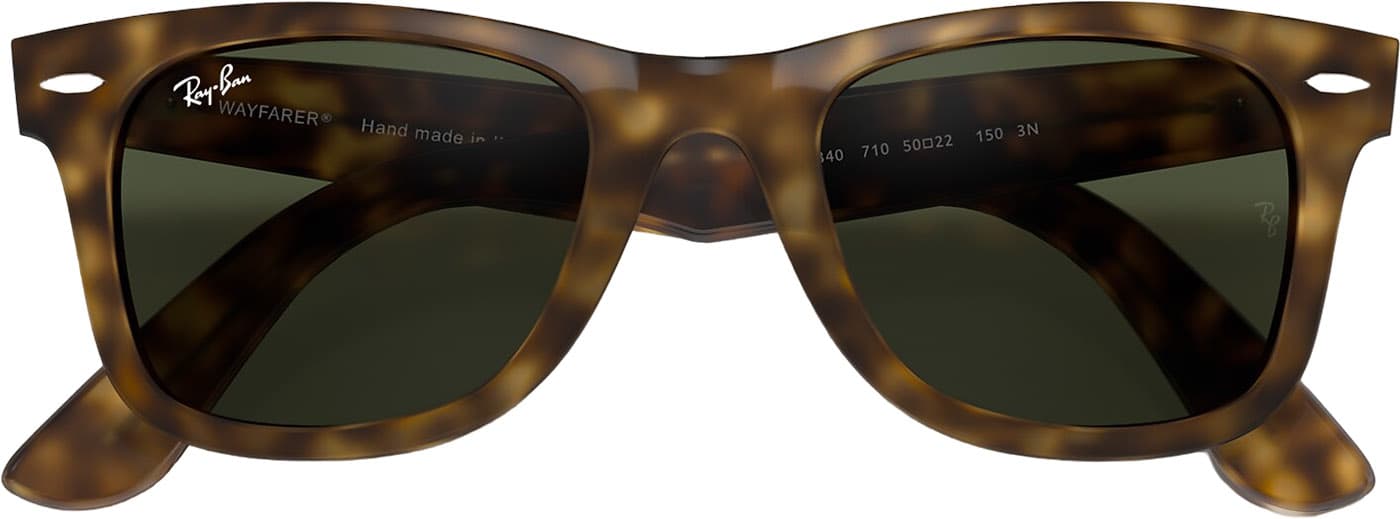 Product gallery image number 4 for product Wayfarer Ease Sunglasses - Polished Light Havana - G-15 Green Lens - Unisex
