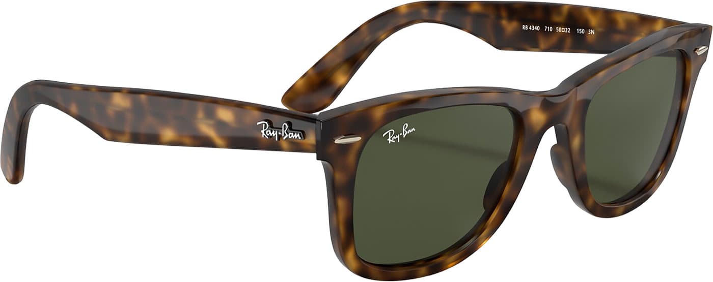 Product gallery image number 6 for product Wayfarer Ease Sunglasses - Polished Light Havana - G-15 Green Lens - Unisex
