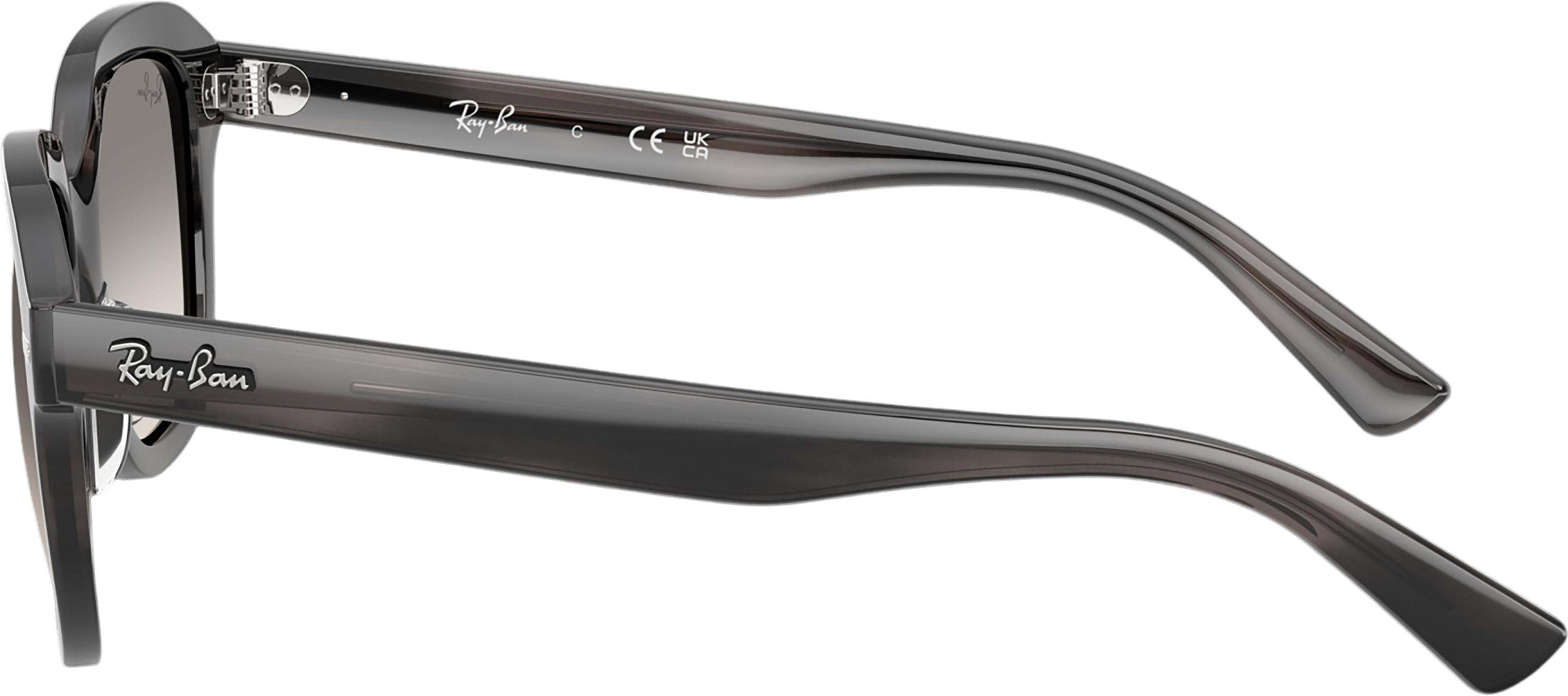 Product gallery image number 4 for product RB4398F Erik Sunglasses - Polished Striped Grey - Clear Gradient Grey Lens - Unisex