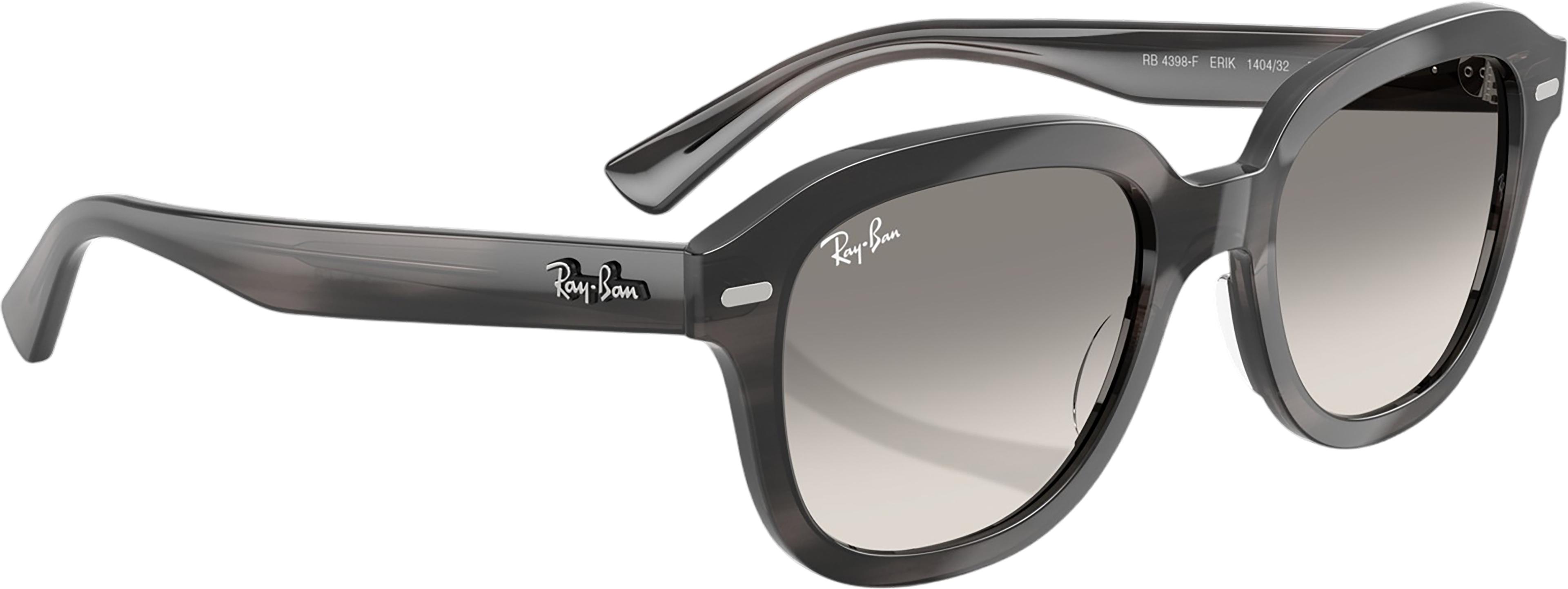 Product gallery image number 5 for product RB4398F Erik Sunglasses - Polished Striped Grey - Clear Gradient Grey Lens - Unisex