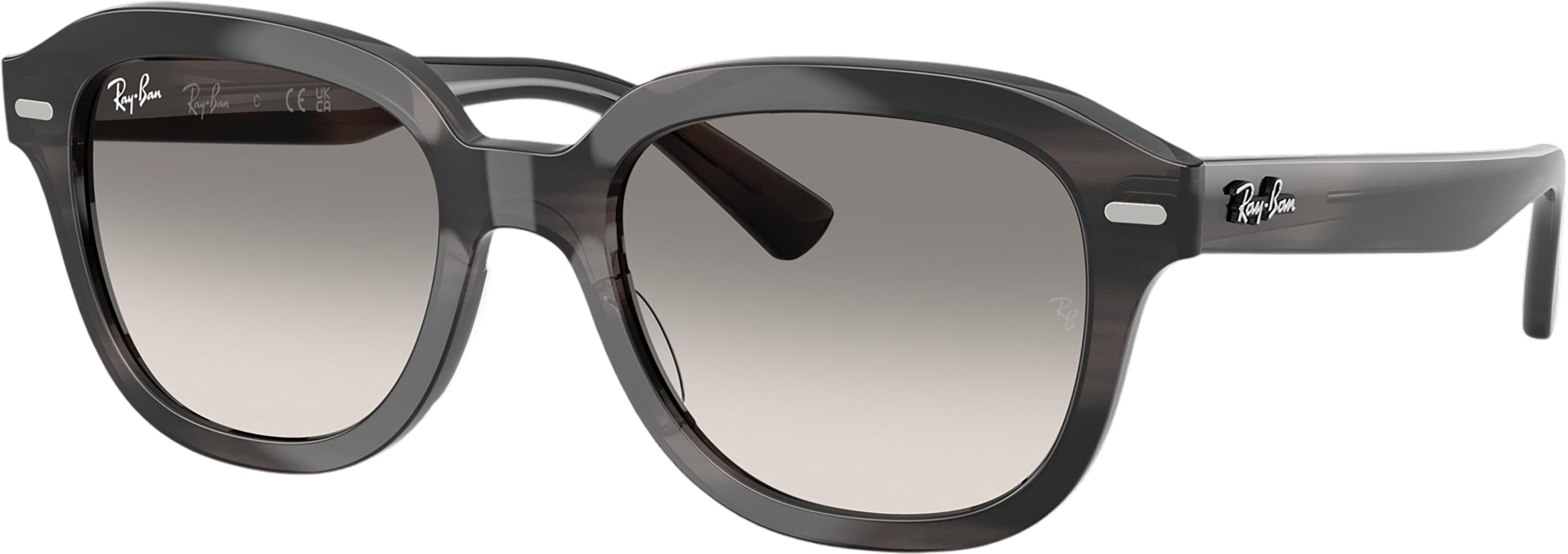 Product image for RB4398F Erik Sunglasses - Polished Striped Grey - Clear Gradient Grey Lens - Unisex 