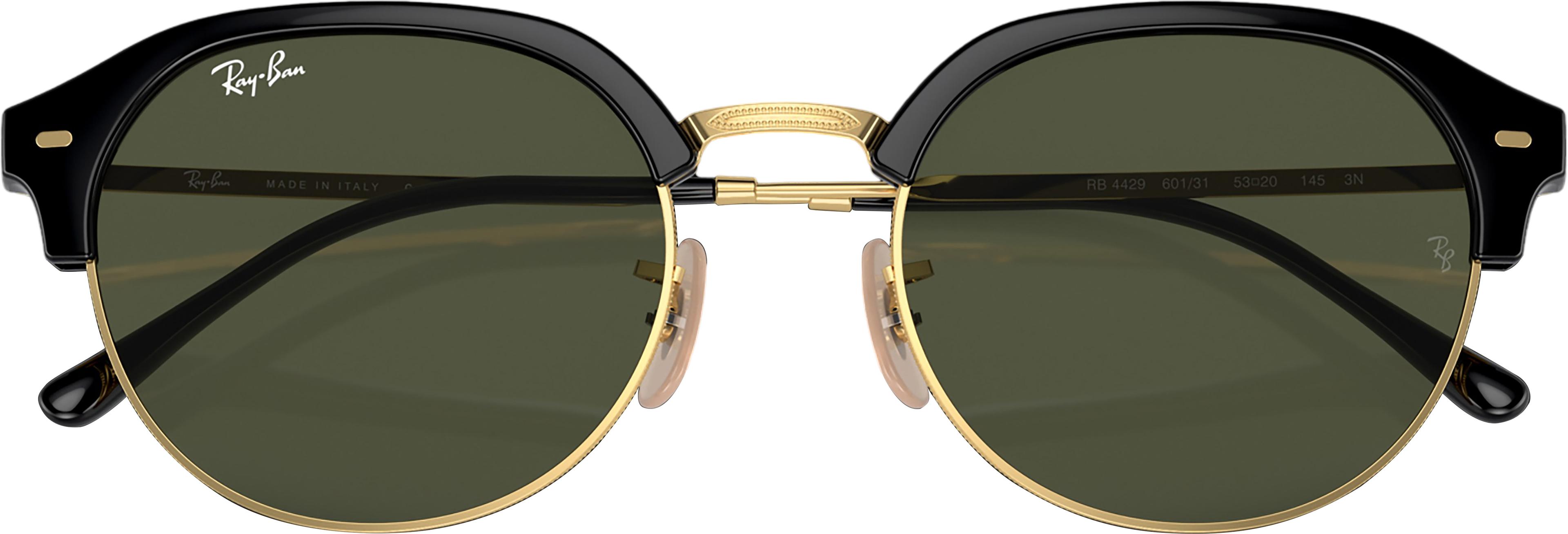 Product gallery image number 3 for product RB4429 Sunglasses - Polished Black On Gold - Green Lens - Unisex
