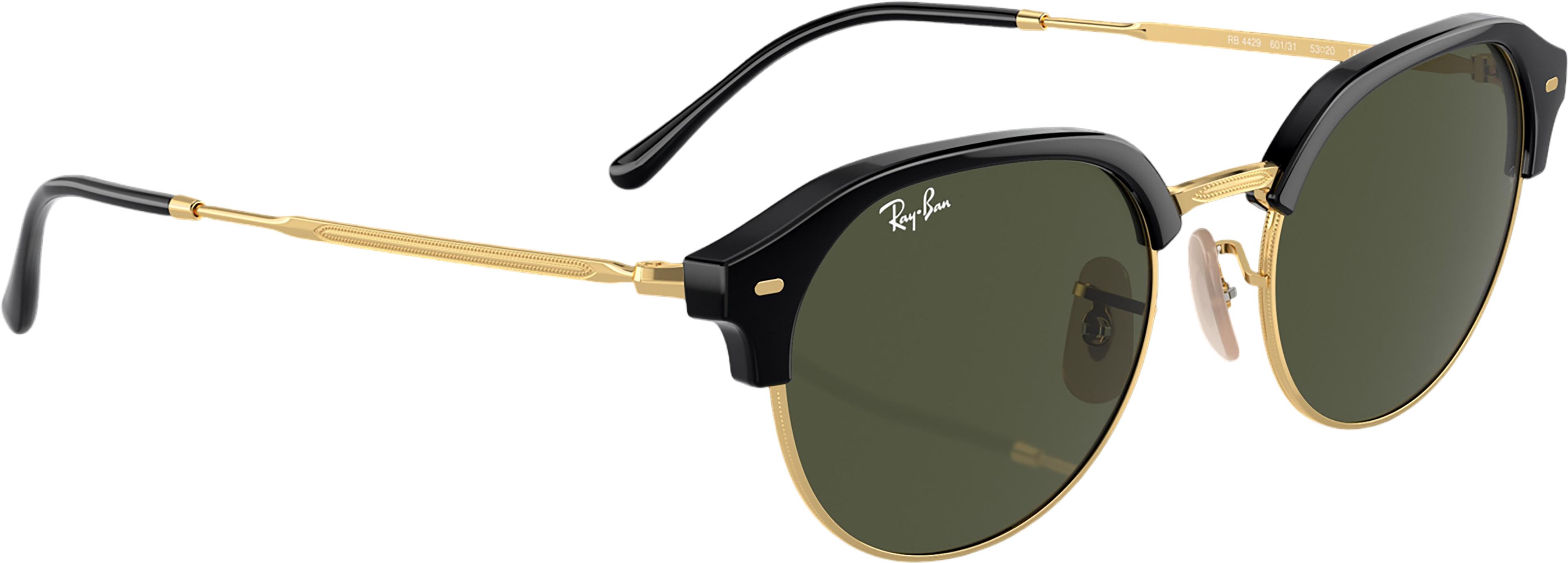 Product gallery image number 5 for product RB4429 Sunglasses - Polished Black On Gold - Green Lens - Unisex