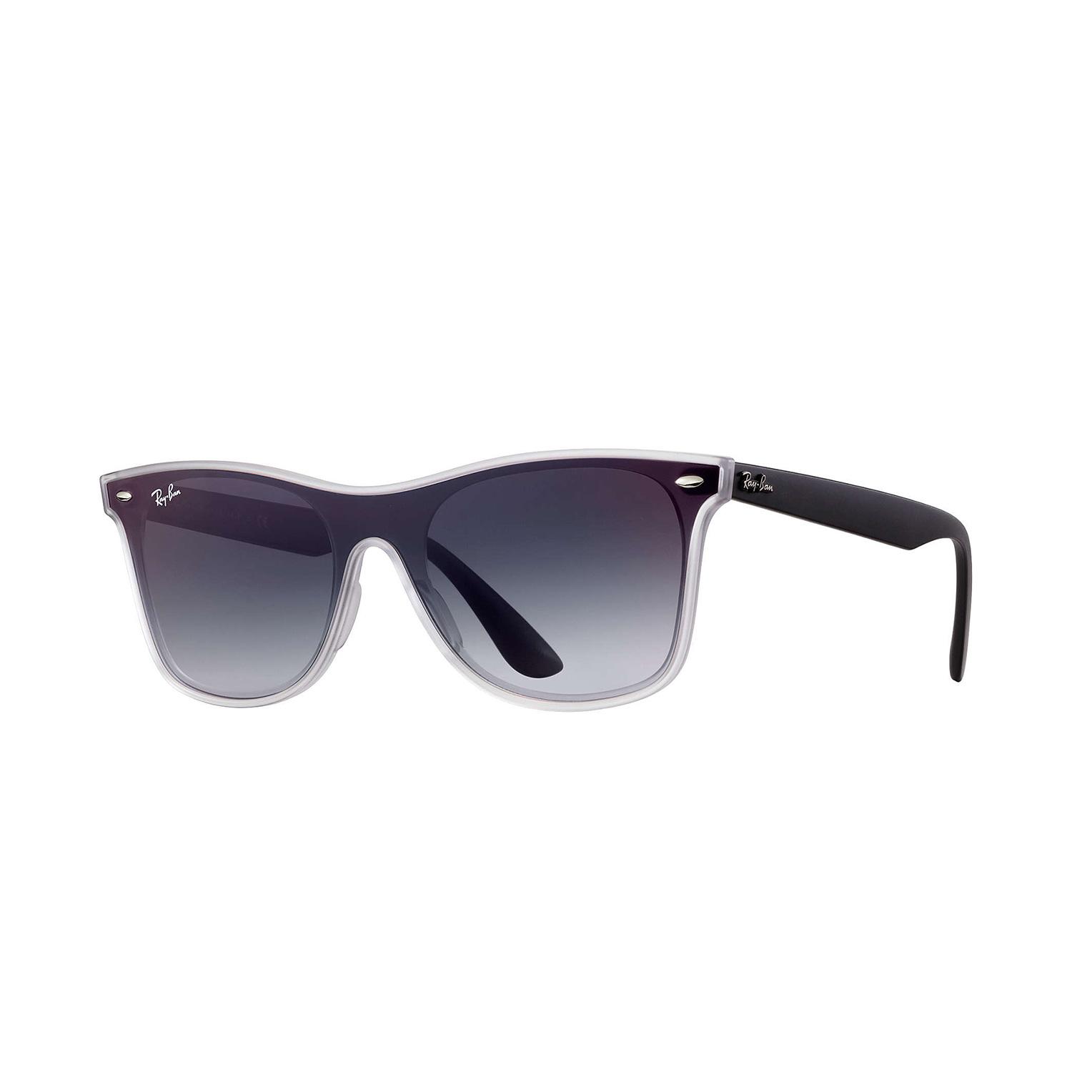 Product gallery image number 1 for product Blaze Wayfarer - Transparent Black Frame - Grey Gradient Mirror Lens