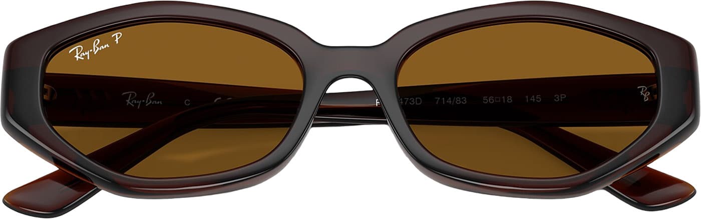 Product gallery image number 5 for product RB4473D Sunglasses - Polished Dark Brown - Dark Brown Polarized Lens - Unisex