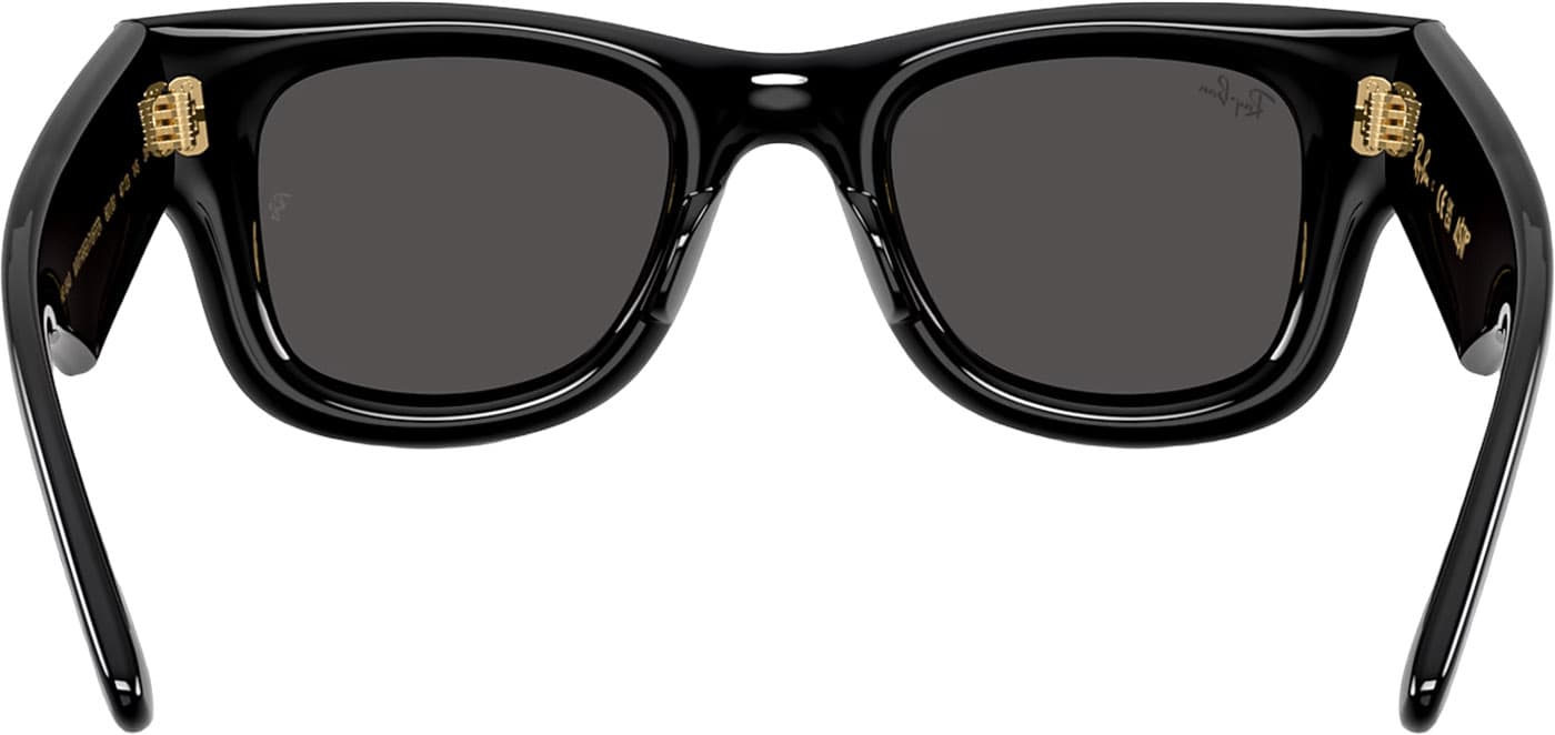 Product gallery image number 2 for product Wayfarer Puffer Sunglasses - Polished Black - Ultra Black Lens - Unisex