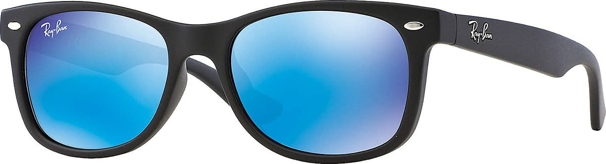 Product gallery image number 1 for product New Wayfarer Junior - Black - Blue Mirror - Asian Fit - Kids