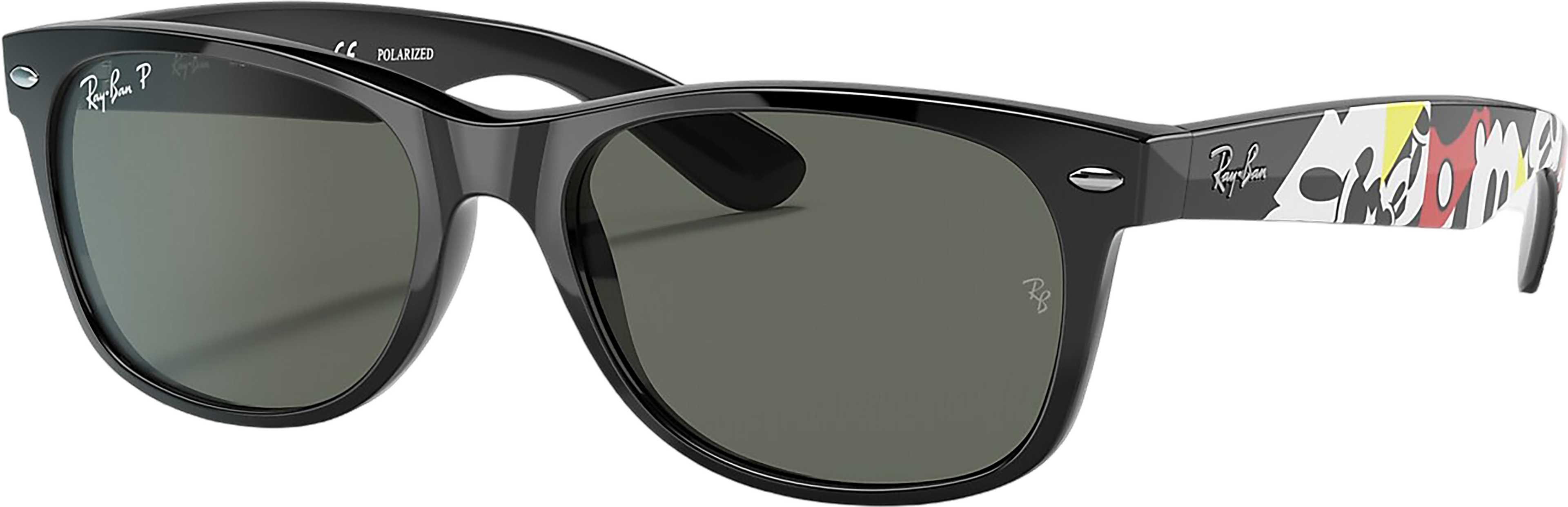 Product image for New Wayfarer Classic Polarized Sunglasses - Matte Black - Blue/Grey Lens