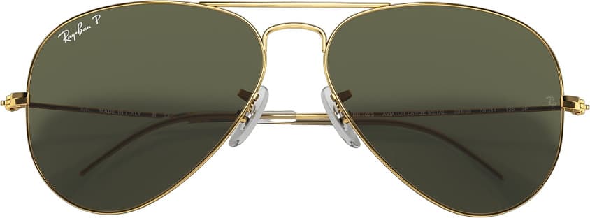 Product gallery image number 6 for product Lunettes Aviator Classic - Polished Gold - Lentilles Green