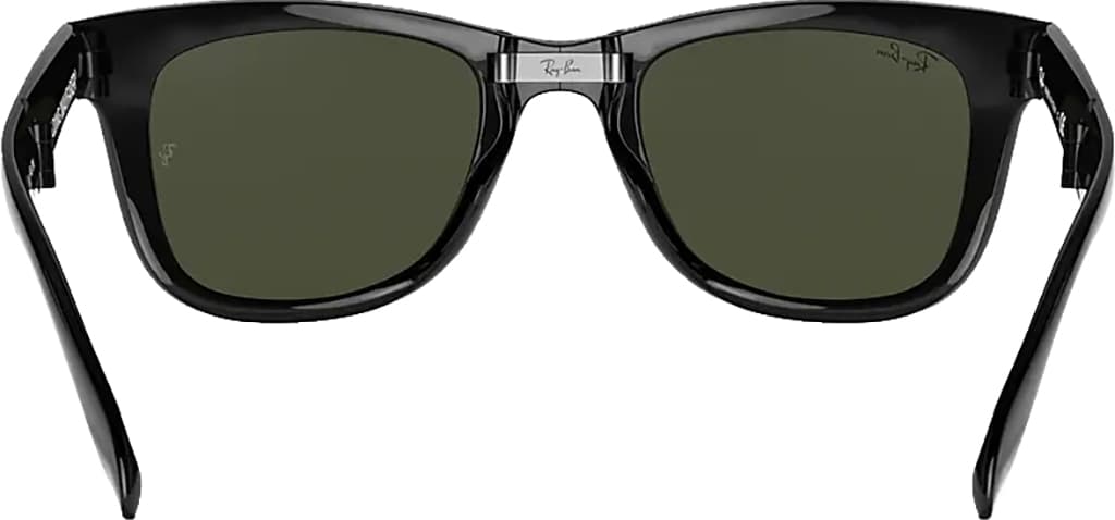 Product gallery image number 2 for product Folding Wayfarer - Black - Lentille Standard Crystal Green
