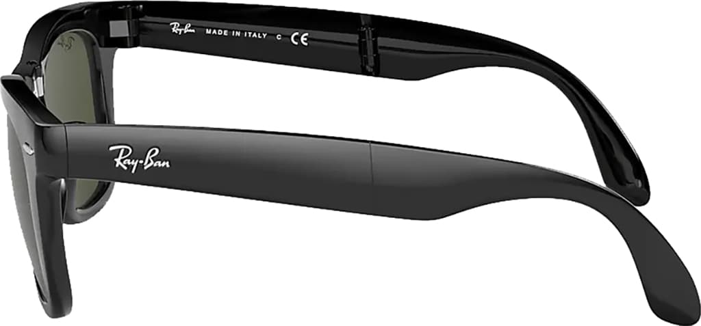 Product gallery image number 7 for product Folding Wayfarer - Black - Lentille Standard Crystal Green
