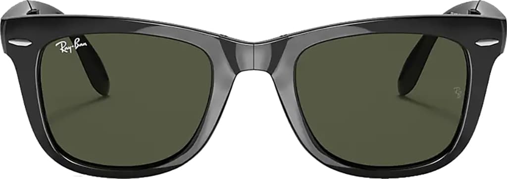 Product image for Folding Wayfarer - Black - Lentille Standard Crystal Green