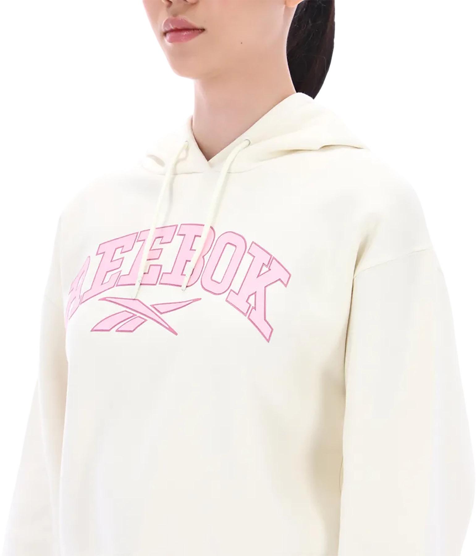 Numéro de l'image de la galerie de produits 3 pour le produit Chandail à capuchon écourté à motif graphique avec logo Varsity - Femme