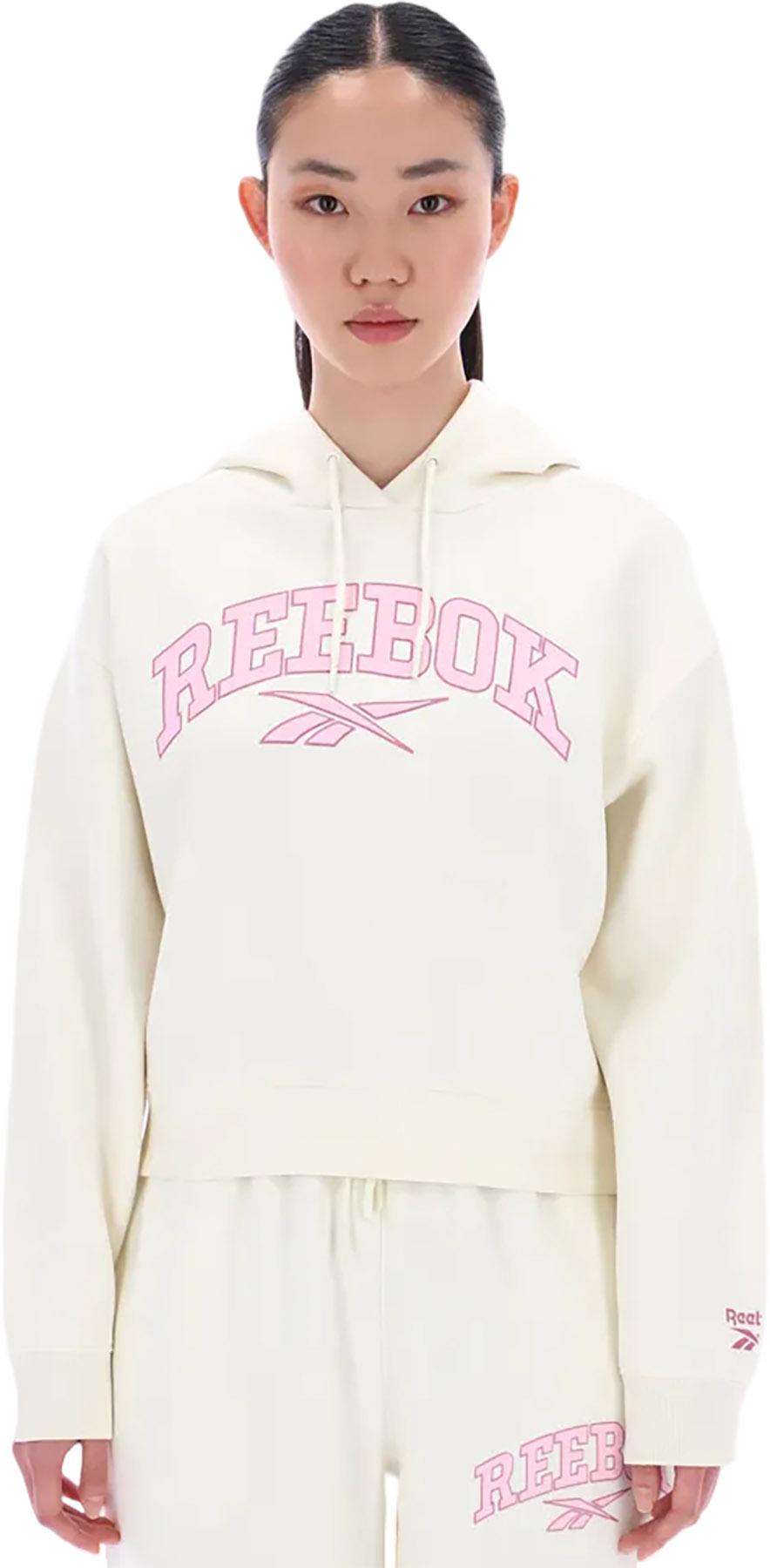 Image de produit pour Chandail à capuchon écourté à motif graphique avec logo Varsity - Femme